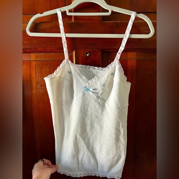 Vintage Coldpruf White Camisole Tank Top – Lace Trim, Undershirt Size Medium - Picture 1 of 8